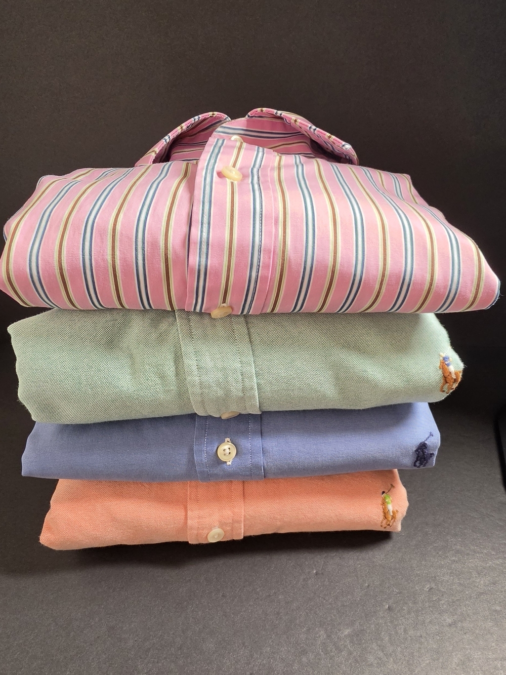 Ralph Lauren Pink Striped Button-Down Shirt (with Pastel Stack)